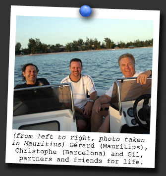 G�rard Guidi, Christophe Guillemat and Gil Mennetrey in Mauritius